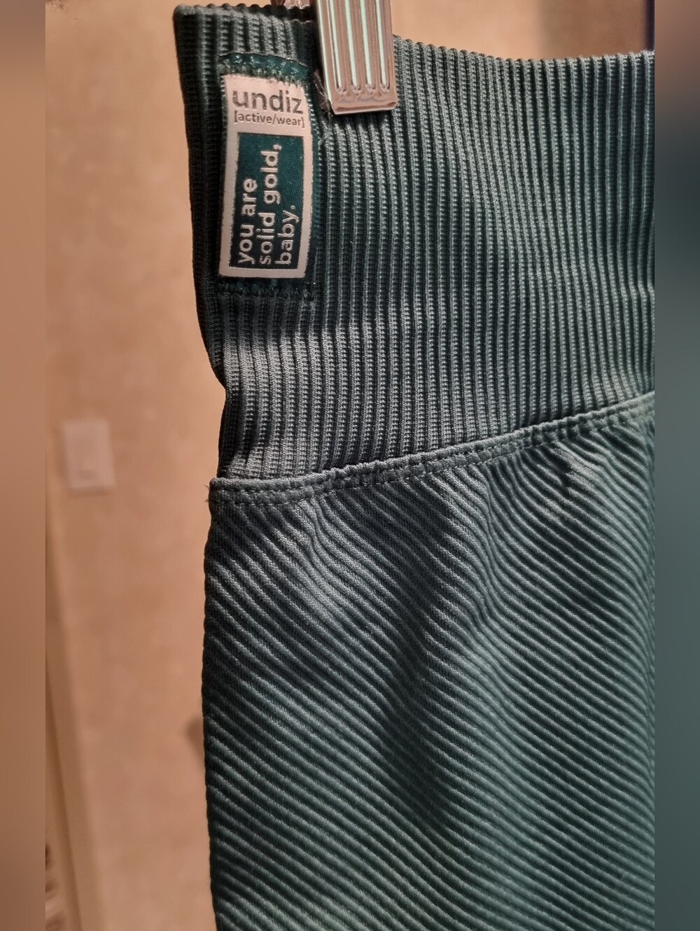 Ribbed High-Waist Leggings in Teal